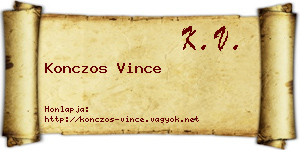 Konczos Vince névjegykártya