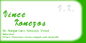 vince konczos business card